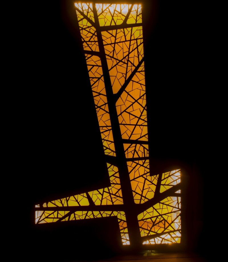 Revamp corten abstract leaf backlight night decorative metal panel